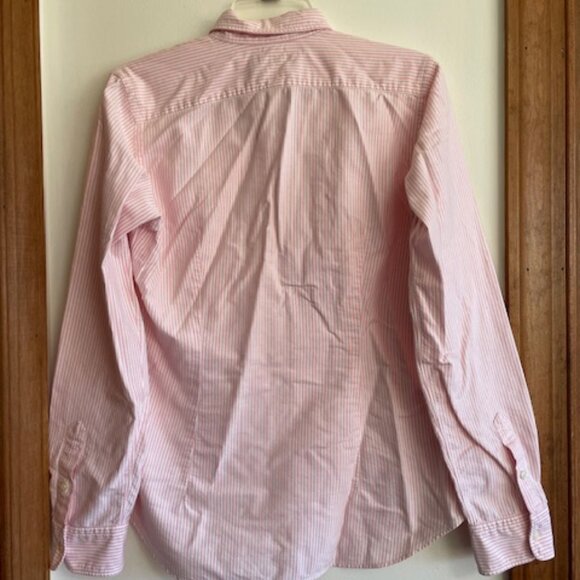RALPH LAUREN Slim Fit Oxford Shirt Pink White Stripe 12 - Picture 10 of 16